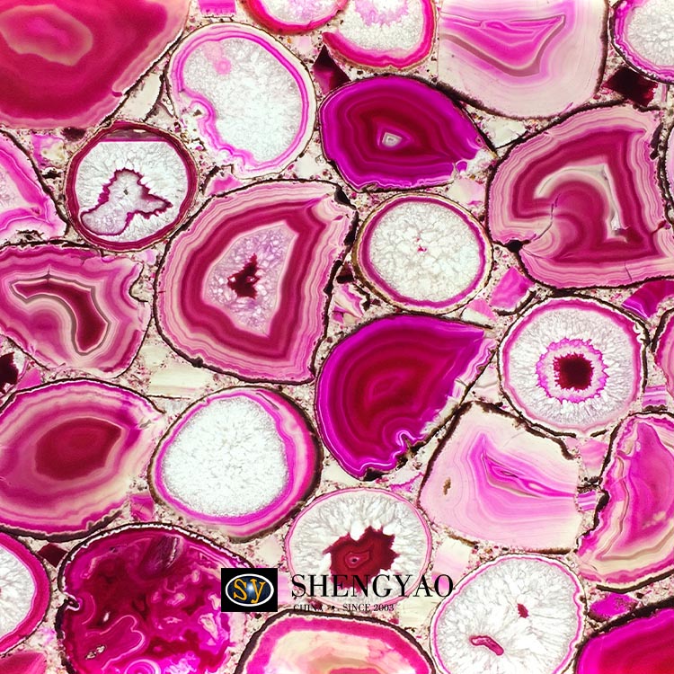 1200x1200 透光粉玛瑙地板，透光宝石地板工厂
