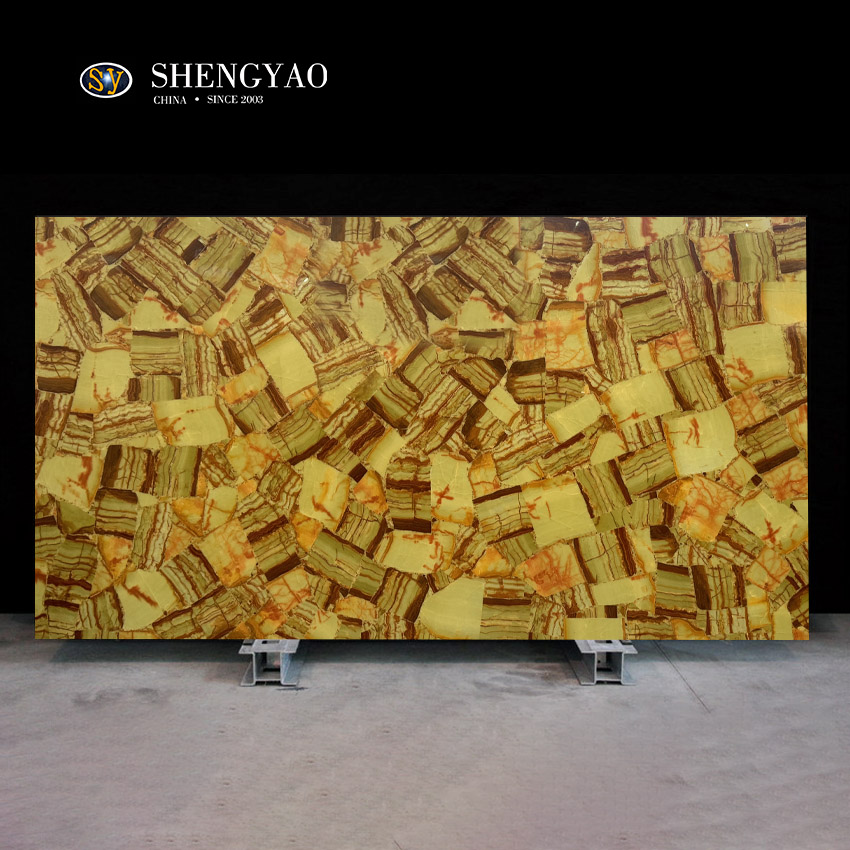 Backlit Yellow Jade Slab,Translucent Semi Precious Stone Slabs Wholesale