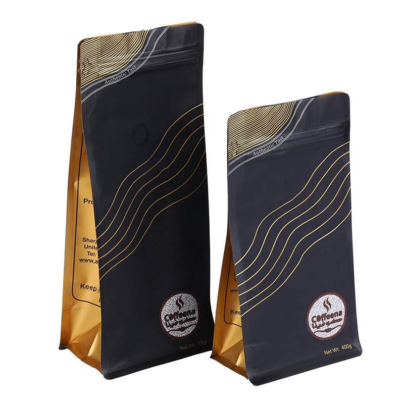 Kundenspezifischer Kaffeebohnenbeutel, mattschwarze Beutel zum Verpacken von Plastikbeuteln, Papiertüten