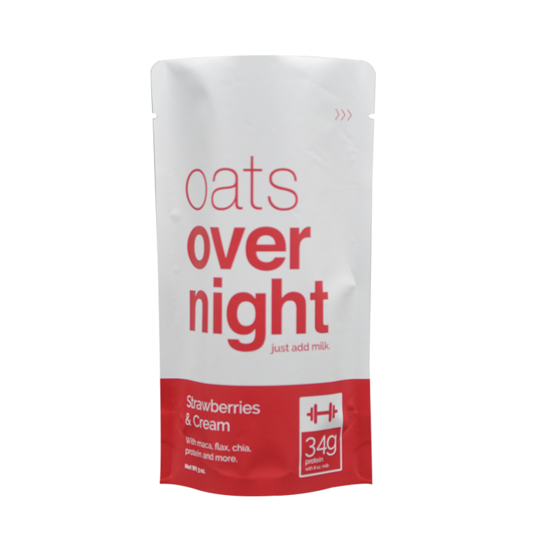 Oat Packaging Matte Foil Heat Seal Stand Up Bags With Top opening