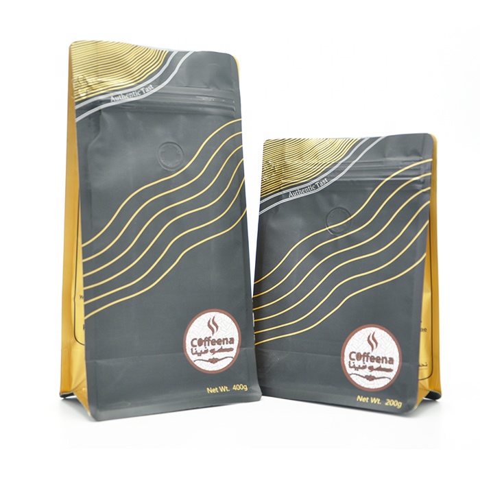 New design customizable coffee bag valve packaging plastic bag
