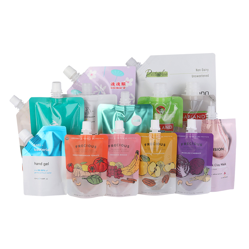 Flexible Reusable Standup Aluminum Foil Liquid Hair Conditioner Shampoo Packaging Spout Pouch