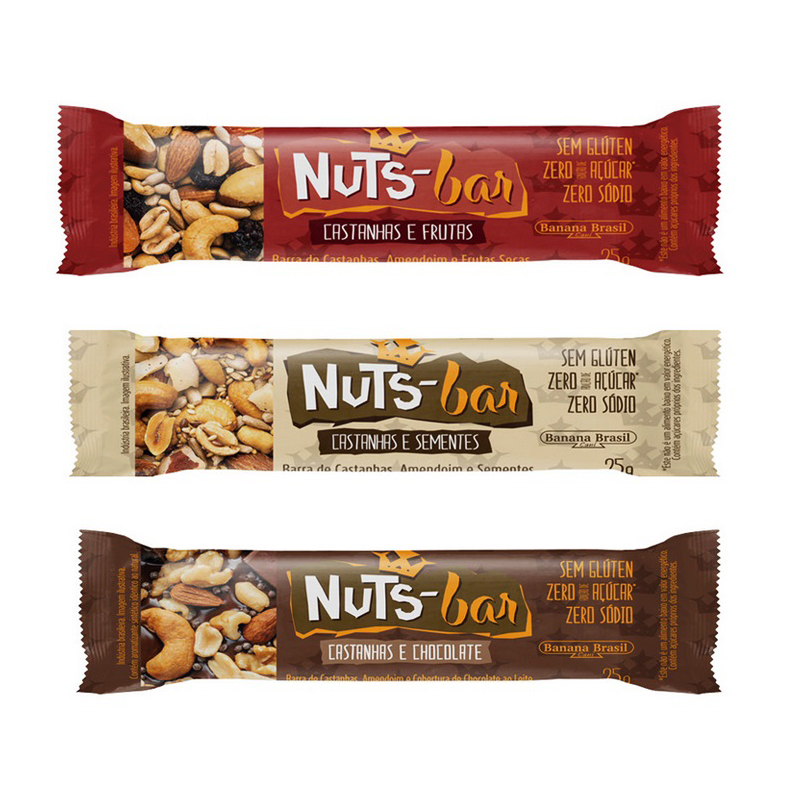 Impression personnalisée LOGO Energy bar sacs en dents de scie emballage de chocolat facile à ouvrir