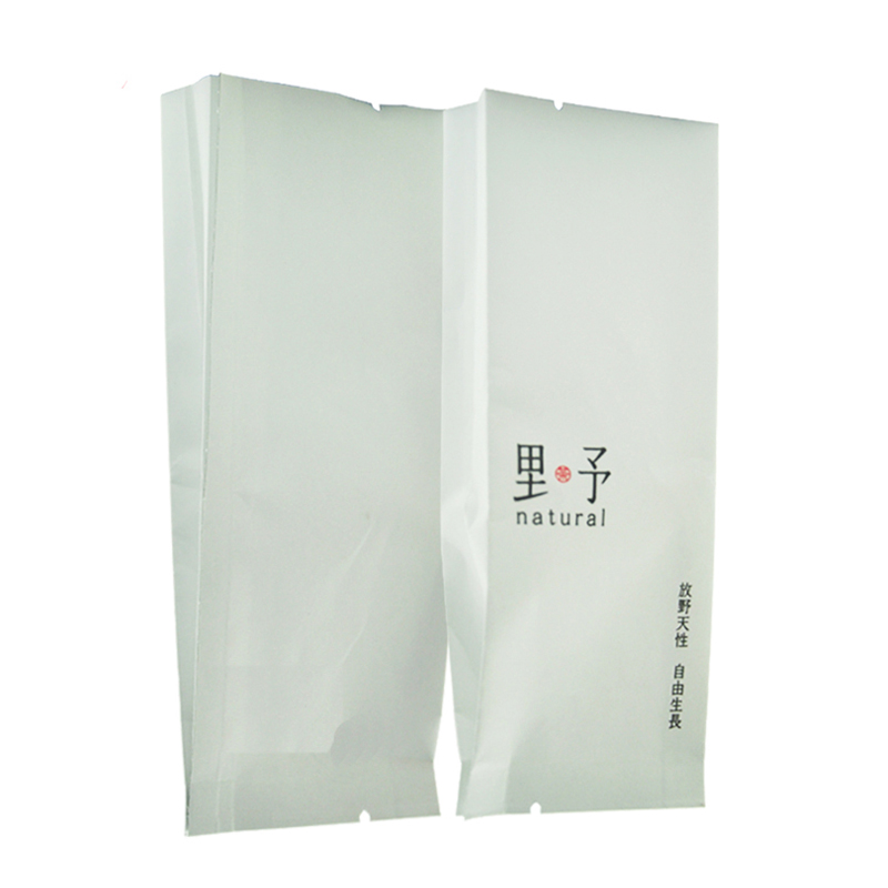 Custom four seal side gusset coffee packaging empty tea bags with paper foil material