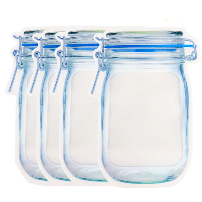 مخصص جرة ميسون مغلفة البلاستيك كيس الحلوى الخاصة على شكل أكياس جرة ميسون الحقيبة