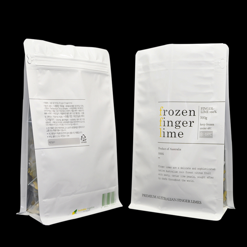 Custom Packaging Eight Side Sealed Flat Bottom Plastic Bag With Ziplock