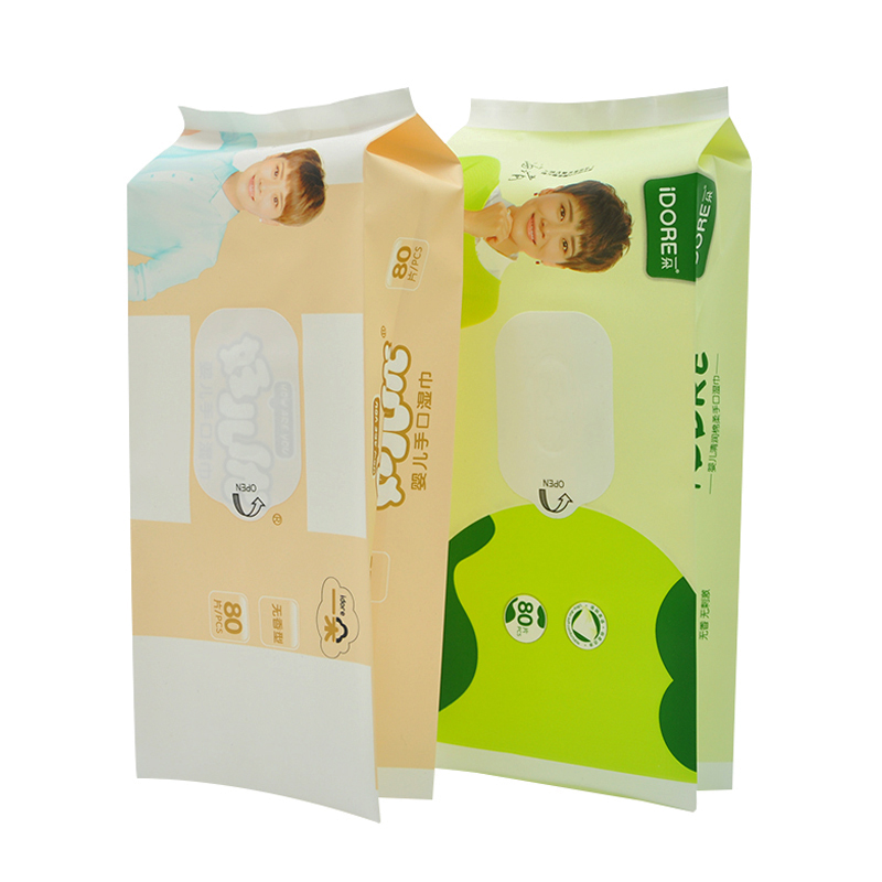 Sac de lingette humide pour bébé avec impression personnalisée fabriquée en Chine avec autocollant