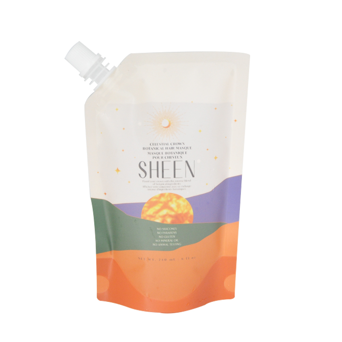 Custom Printed Corner Spout Pouches Flexible Liquid Packs Plastic Stand Up Spout Pouch