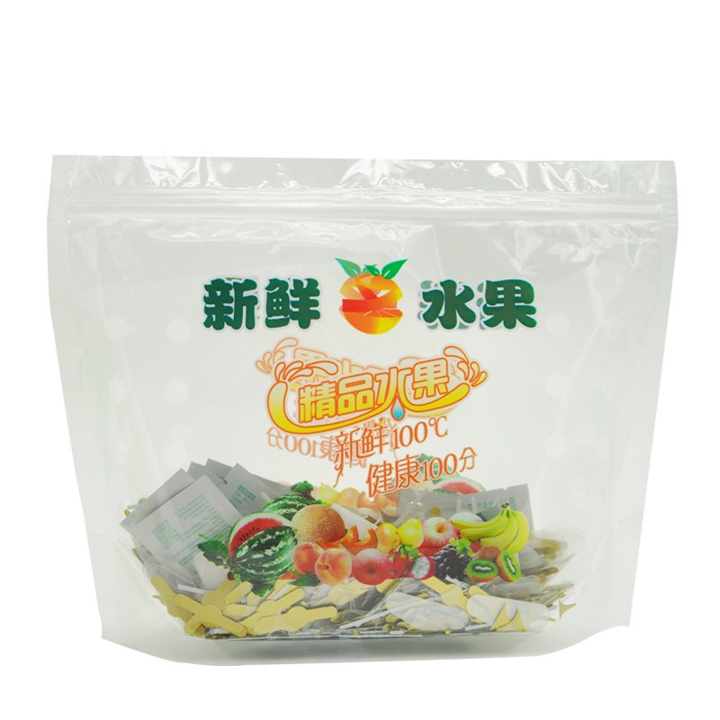 plastic transparent zip lock reusable custom printed zipper bags for fruit
