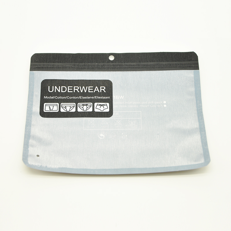 Polybag per vestiti, borsa per pacchetto con cerniera di maglietta in mutande in plastica