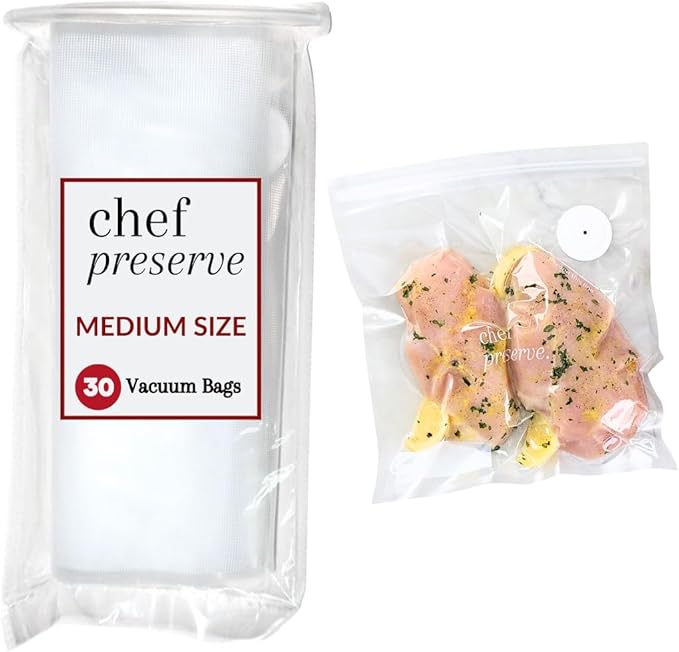 Vacuum Zipper Bags, Vacuum Food Sealer Bags Food Storage Reusable Bags with Double-layer Zippers Designed