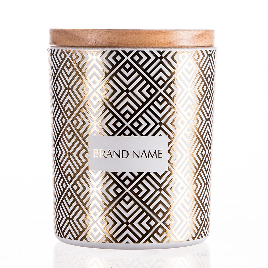 Bougeoir en verre estampé or 11 oz