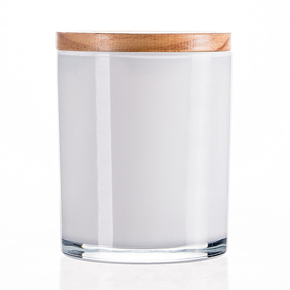 Portacandele in vetro bianco 11oz