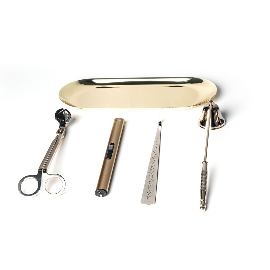 Shiny Gold Candle Accessories Set For Wholesale
