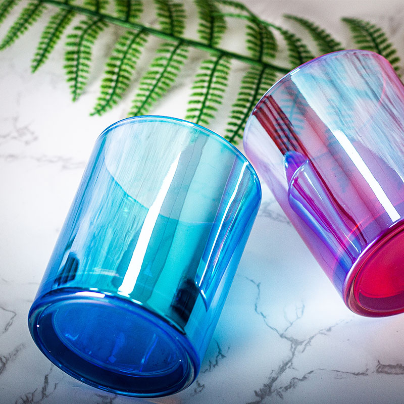 Barattoli di candele iridescenti all'ingrosso blu 8 once