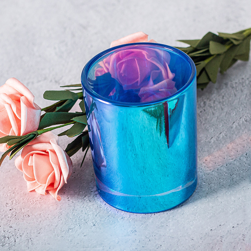 Barattoli di candele iridescenti all'ingrosso blu 8 once