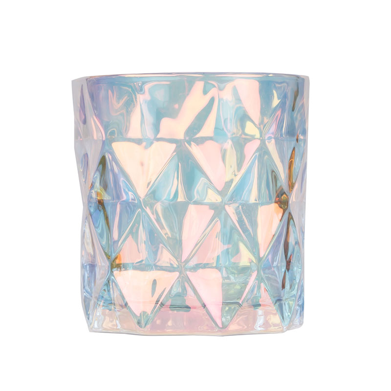 8 أوقية حامل شموع زجاجي بريزم أورا قزحي الألوان لشموع شمع الصويا