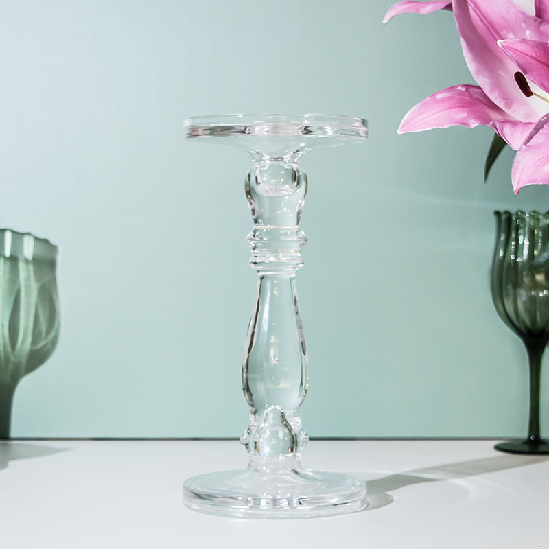 手工气泡玻璃柱，锥形，烛台烛台 D 5.11