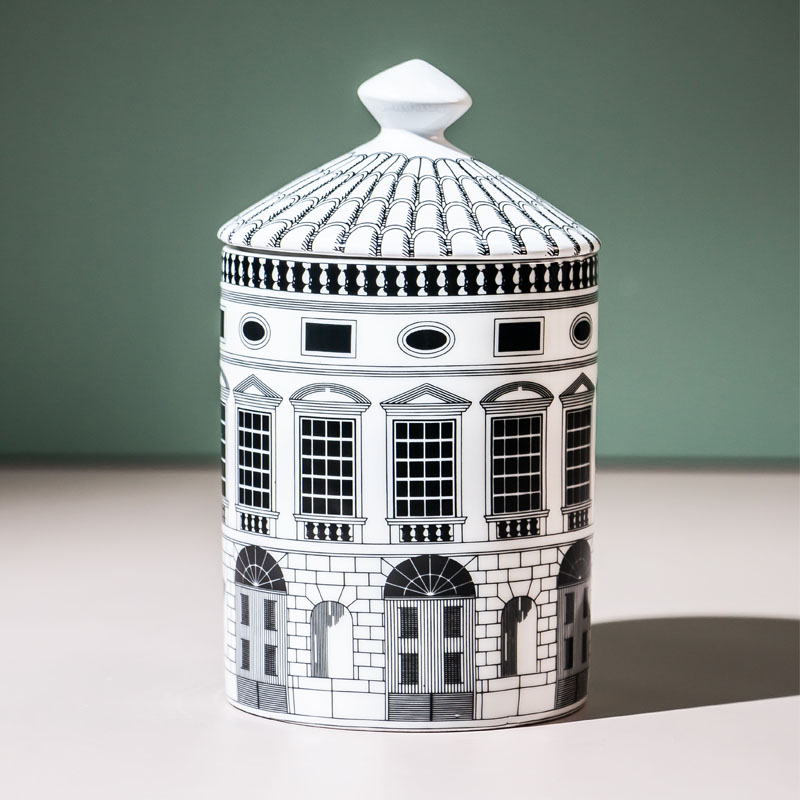 Tarro de cerámica para velas con tapa para velas perfumadas OEM y ODM, Arquitectura europea-Grande