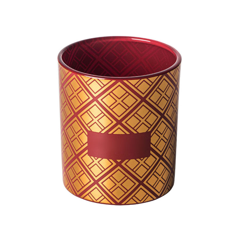 Peach Basiltini  8oz Candle Glass with Hot Stamping Decal and Color Sprays