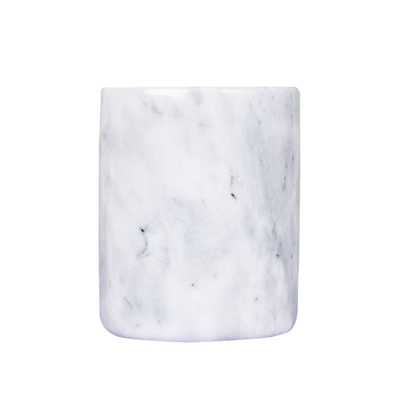 White Marble Candle Holder Jar  7oz