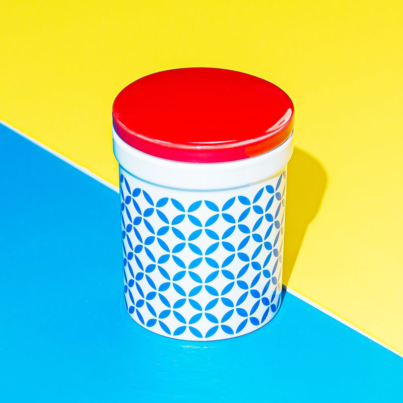 8oz Ceramic Candle Jar with Lid Spring Series Blue