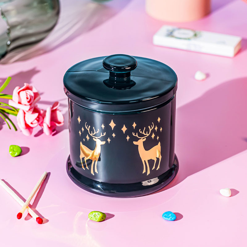 Empty Colored 9oz Glass Container With Lid For Jasmine Scented Candle