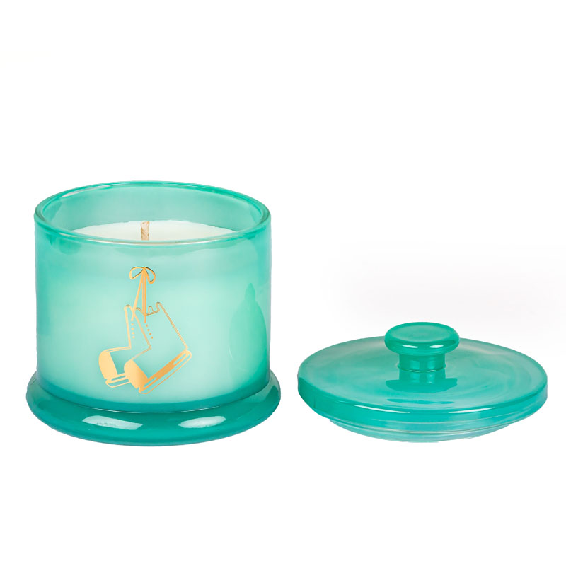 حاوية شمعة زجاجية فارغة بالجملة مع غطاء