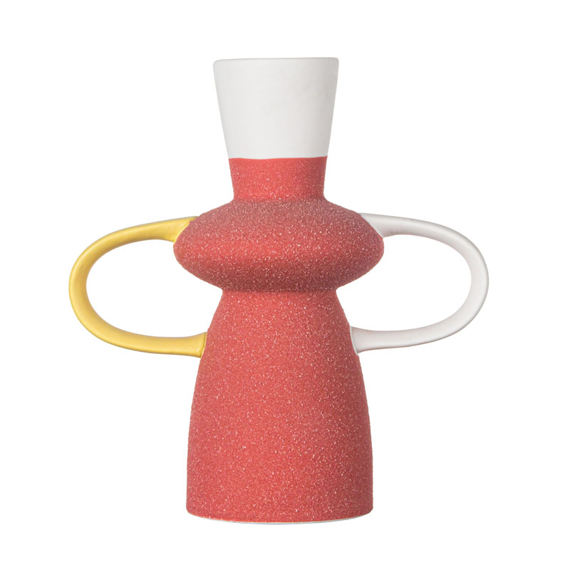 Vaso de cerâmica em forma de jarro para flores, casa de fazenda moderna, decoração rústica