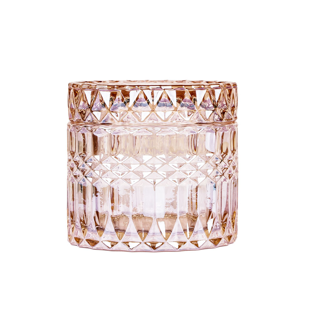 Tarro de vela de vidrio vacío de ámbar a granel de 6 oz con tapa