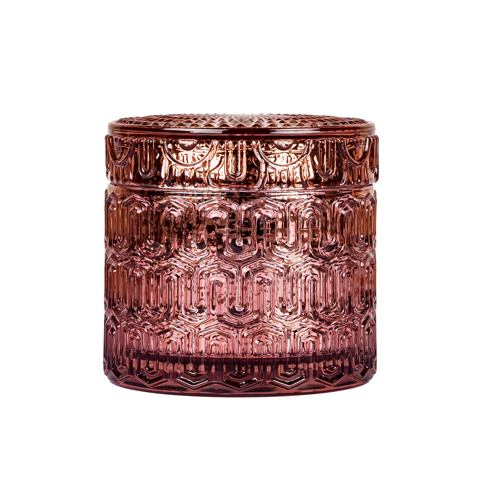 ふた6OZが付いている織り目加工の水銀キャンドルの瓶