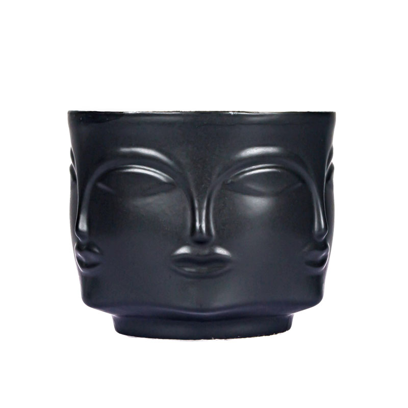 Home Decor Products Bulk Candle Holder Factory Matte Black Ceramic