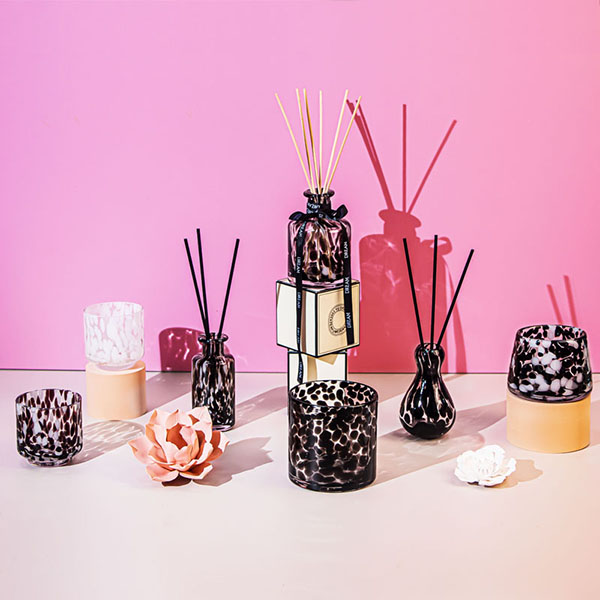 brown black glass candle holders