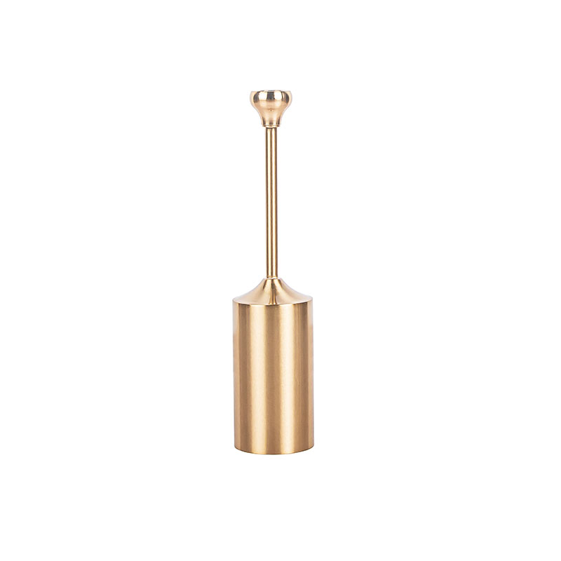 Glod Brass Unscented Wax Pillar Candle Holder 10.39