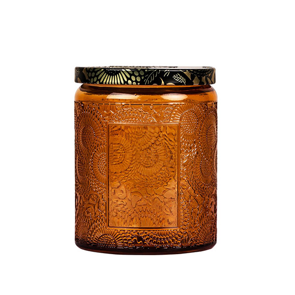 amber apothecary glass jar