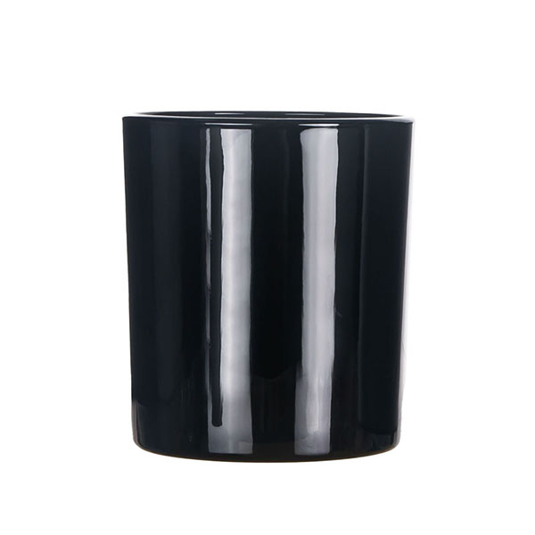 black candle jar glass