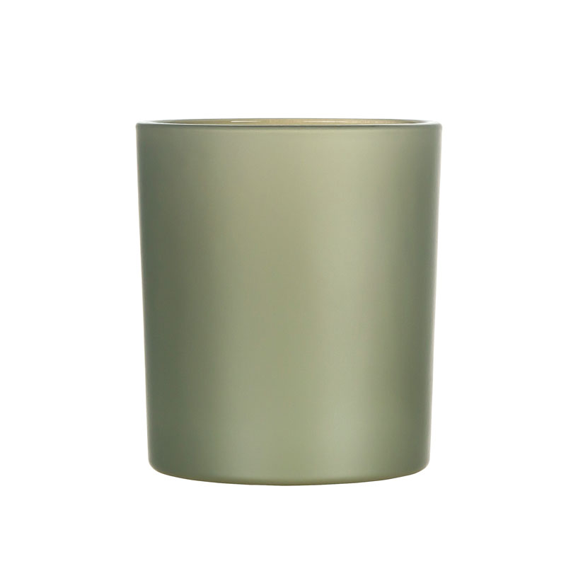 Matte Olive Glass Jar For Candle Making