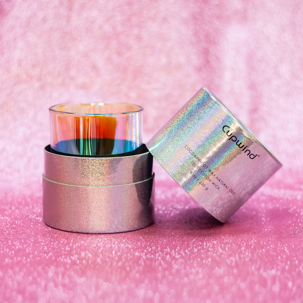 صندوق شمعة اسطوانة متألقة مخصص