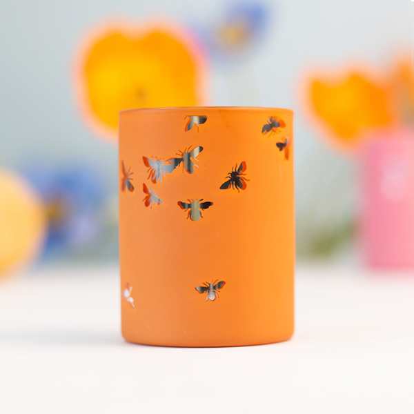 3oz Borosiliate Candle Holder Votive Orange