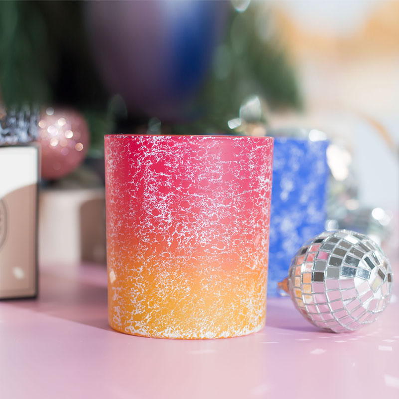 Colore sfumato che spruzza un recipiente per candele in vetro da 8 once