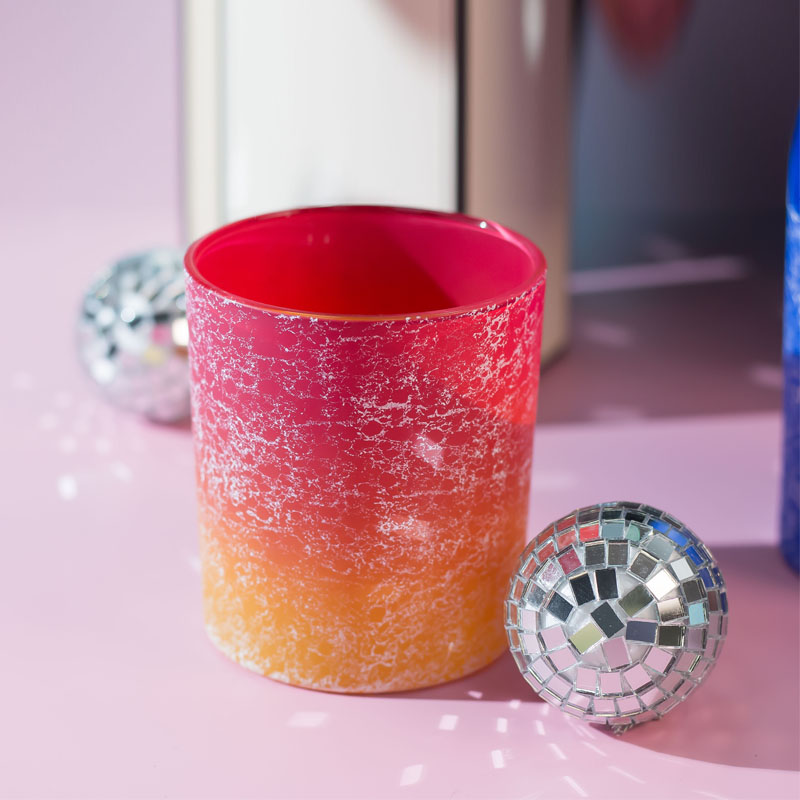 Colore sfumato che spruzza un recipiente per candele in vetro da 8 once