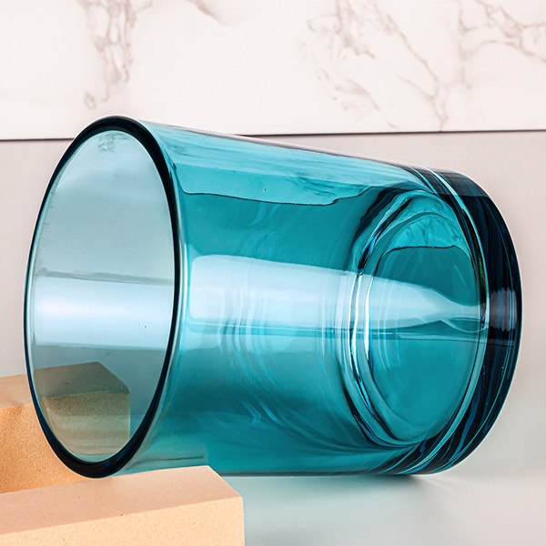 china candle jar manufacturer translucent blue