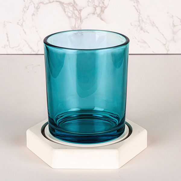 china blue glass candle jar wholesale