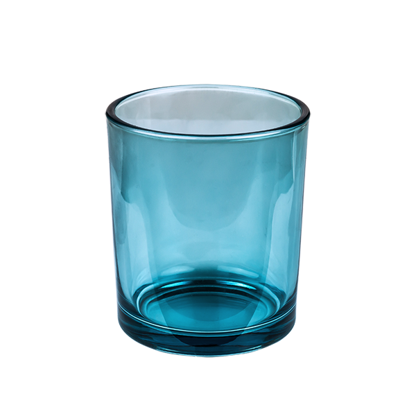 Półprzezroczysty niebieski klasyczny świecznik szklany 11oz