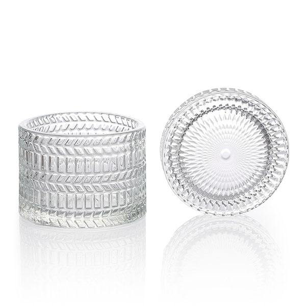 Роскошная простая стеклянная свеча 7 унций со стеклянной крышкой 