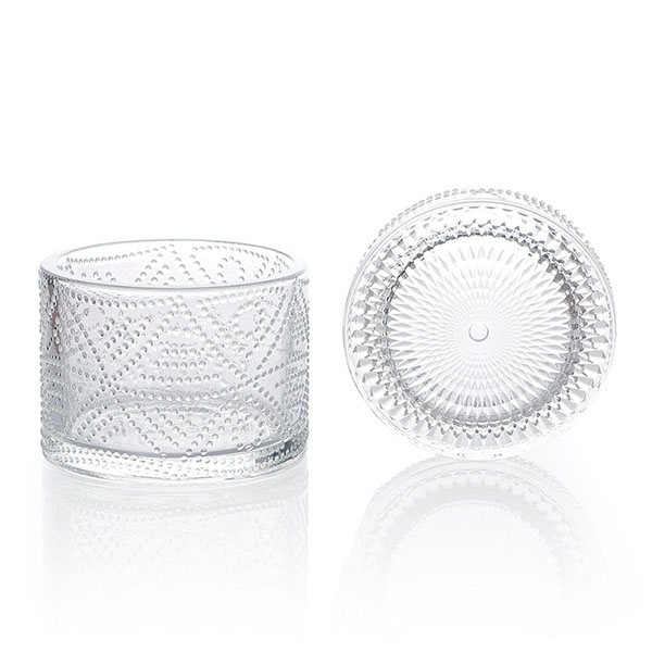 Luxury Plain Candle Glass 7 oz with Glass Lid 