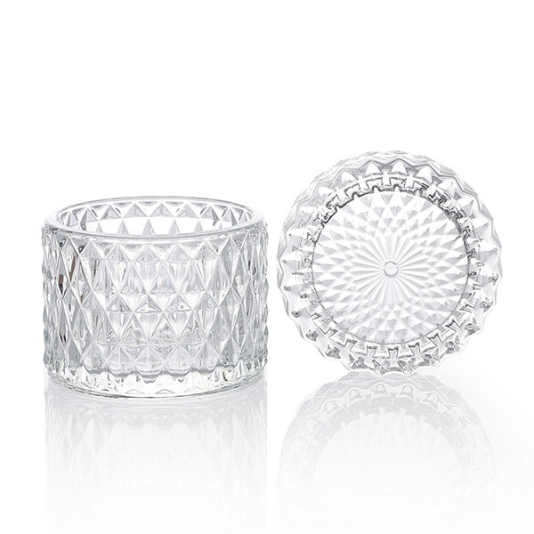 9x6.5cm Bougeoir en relief en verre OEM et ODM 