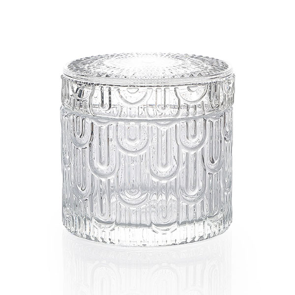 9x6.5cmの豪華なエンボスキャンドル容器の供給