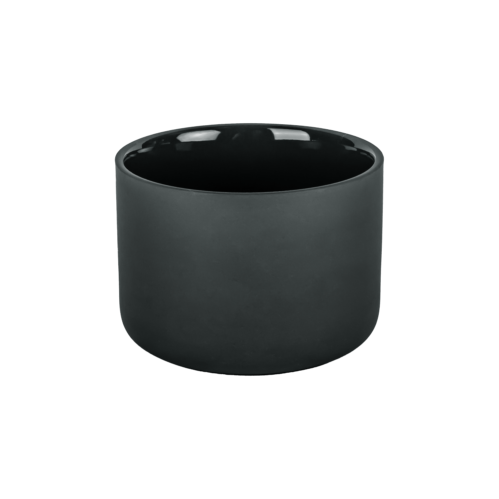 Jarra de vela de cerâmica preta fosca 7 oz enchimento