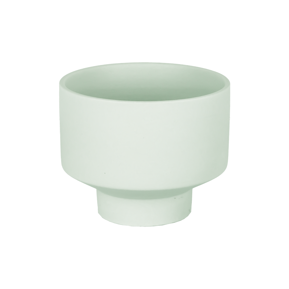 Tigela de cerâmica verde claro para velas 9 onças